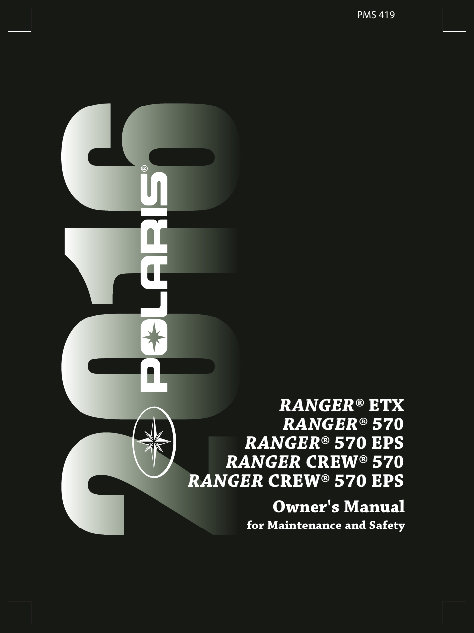 Polaris 2016 Ranger ETX User Manual | 109 pages