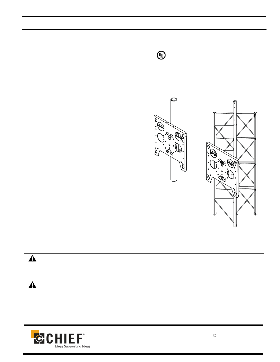 Chief Manufacturing Truss/Pole Static Mount TPS-2000 Series User Manual | 6 pages