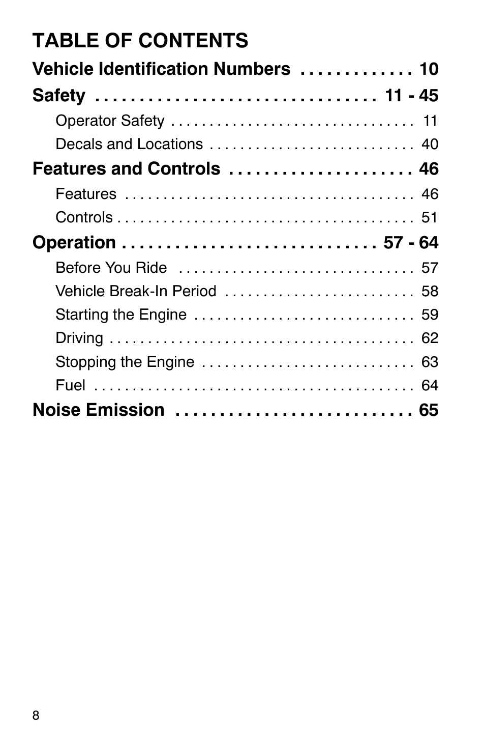 Polaris Series 10 Ranger 425 2x4 User Manual | Page 10 / 121