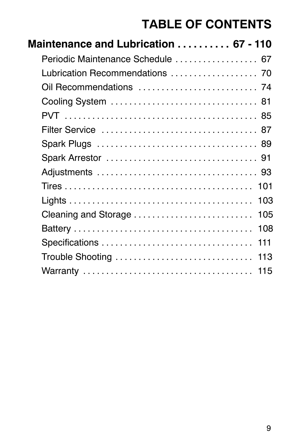 Polaris Series 10 Ranger 425 2x4 User Manual | Page 11 / 121
