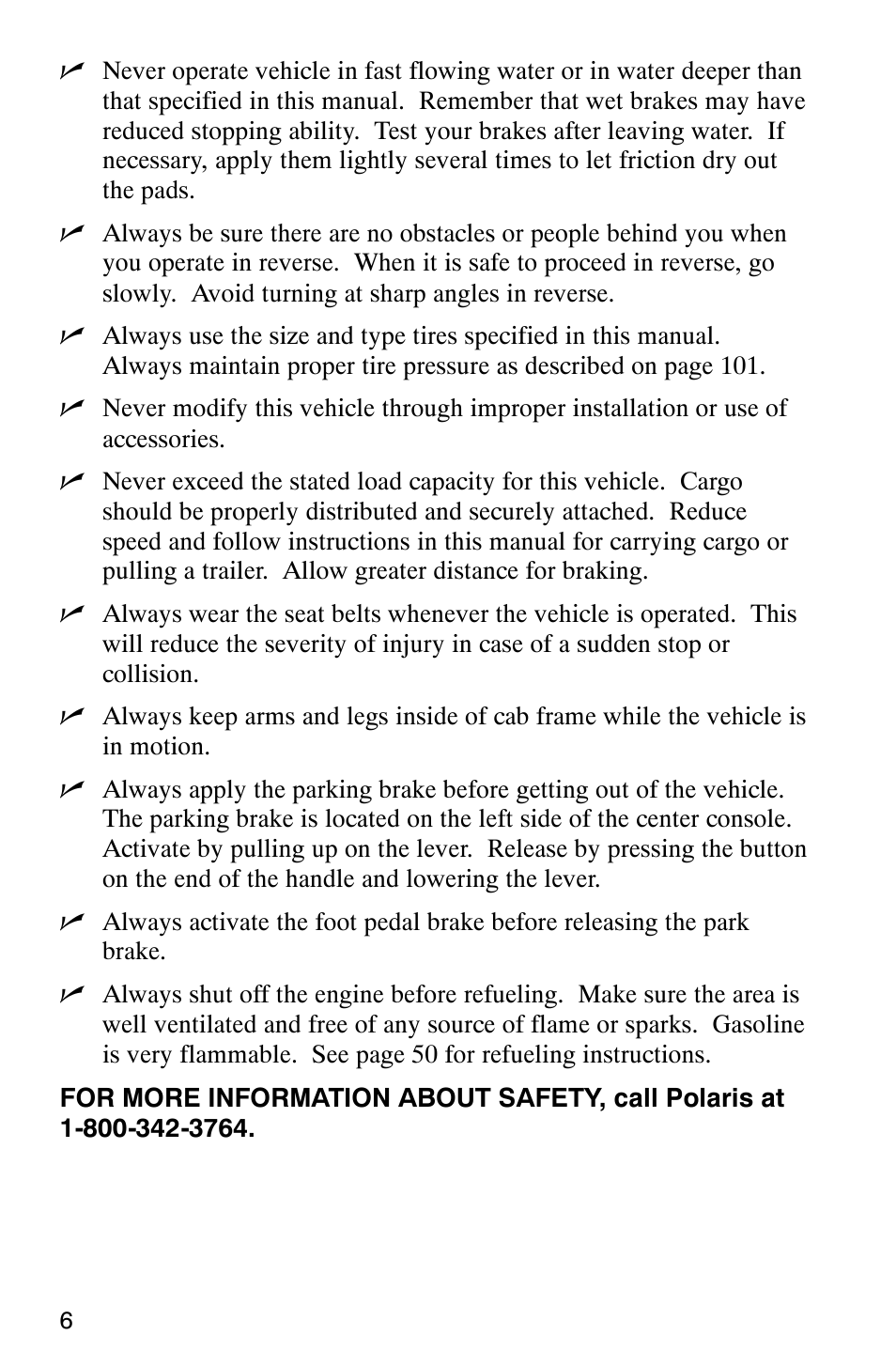 Polaris Series 10 Ranger 425 2x4 User Manual | Page 8 / 121