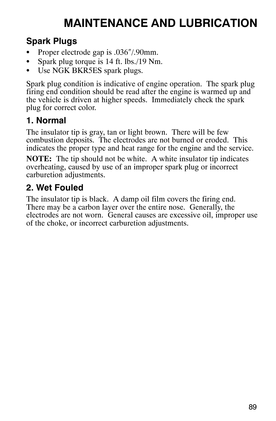 Maintenance and lubrication | Polaris Series 10 Ranger 425 2x4 User Manual | Page 91 / 121