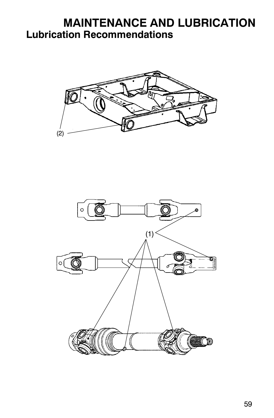 Maintenance and lubrication, Lubrication recommendations | Polaris Series 11 Polaris Ranger 4x4 User Manual | Page 61 / 118