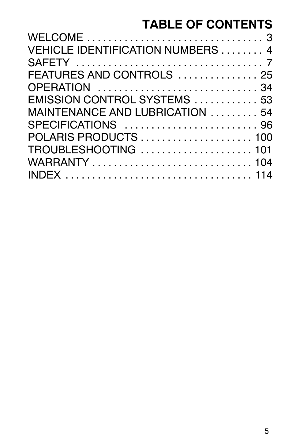 Polaris Series 11 Polaris Ranger 4x4 User Manual | Page 7 / 118