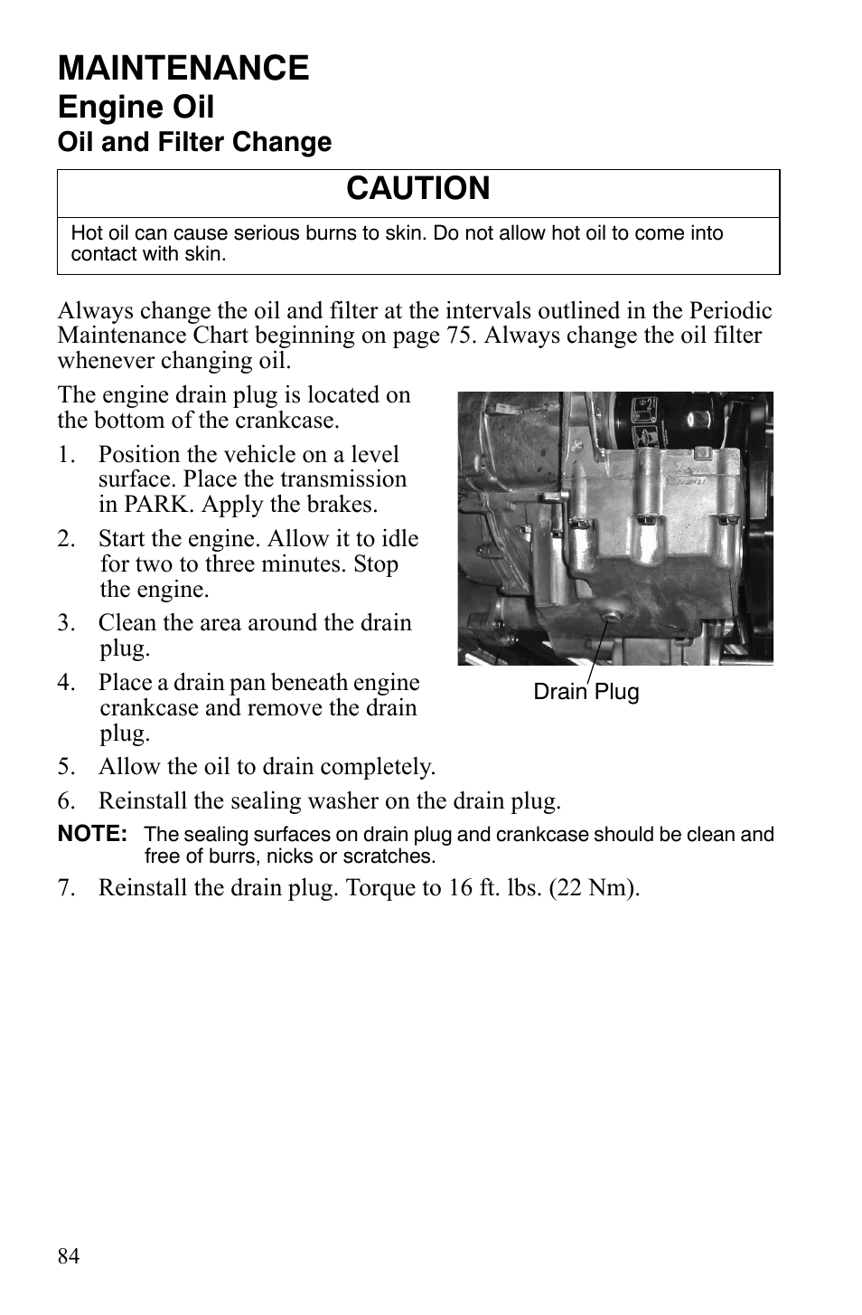 Maintenance, Engine oil, Caution | Polaris 2008 Ranger RZR User Manual | Page 87 / 146