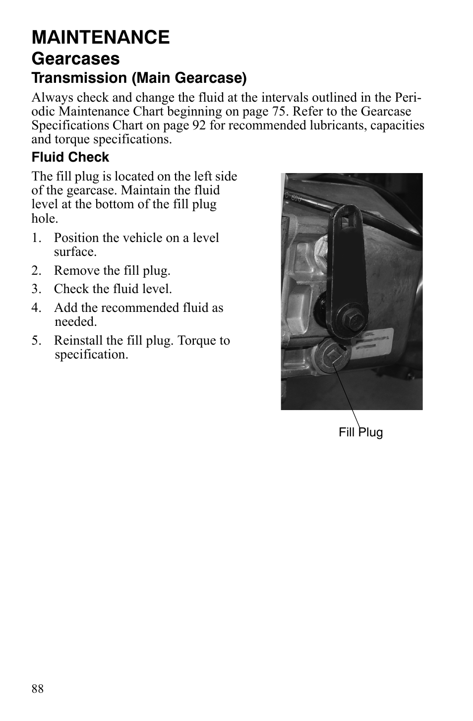 Maintenance, Gearcases | Polaris 2008 Ranger RZR User Manual | Page 91 / 146