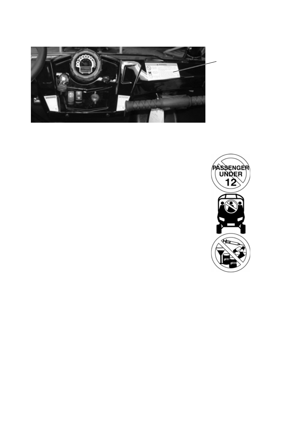 Safety, Safety labels and locations, Passenger safety warning (rzr) | Polaris 2011 RZR User Manual | Page 30 / 148