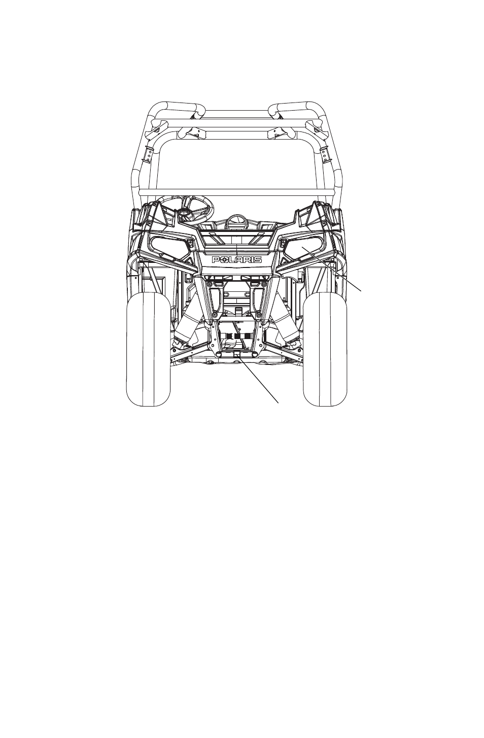 Features and controls, Component locations trailer receiver hitch bracket | Polaris 2011 RZR User Manual | Page 34 / 148