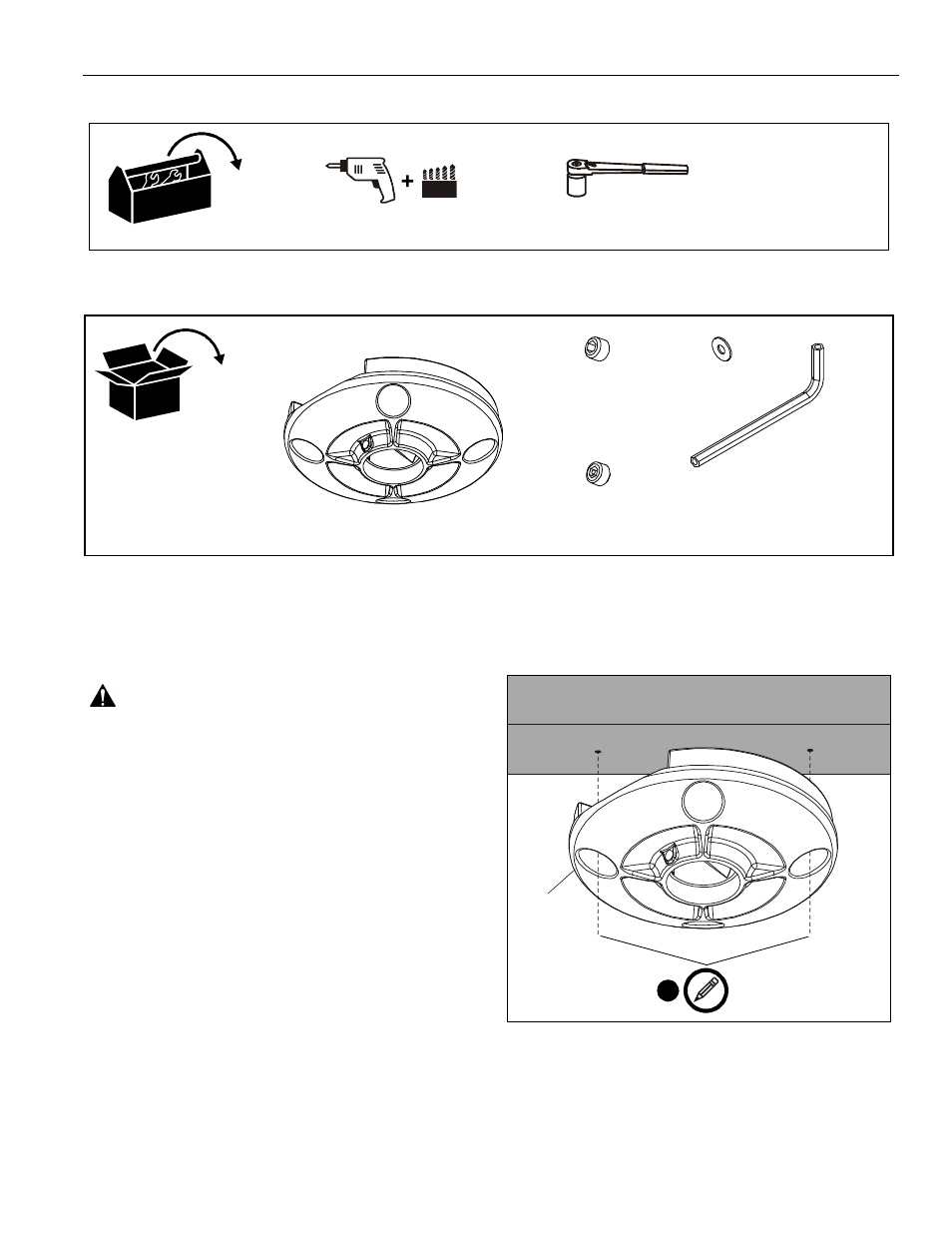 Tools required for installation parts, Installation | Chief Manufacturing Ceiling Plate CMS115 User Manual | Page 6 / 12