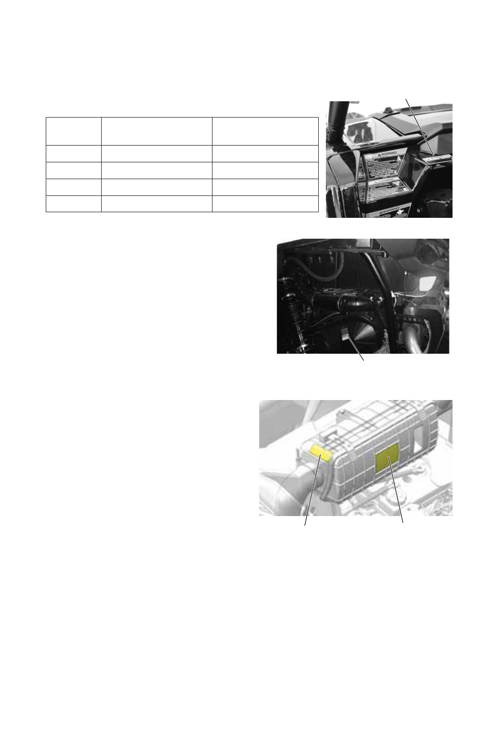 Safety, Safety labels and locations, Payload warning | Belt debris warning, Air box caution, Intake duct caution | Polaris 2016 RZR 900 User Manual | Page 15 / 160