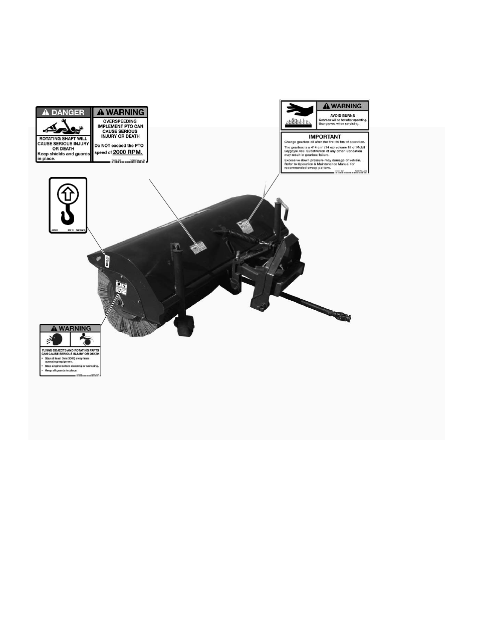 Safety, Safety labels and locations | Polaris 2013 BRUTUS Accessory Angle Broom User Manual | Page 7 / 51