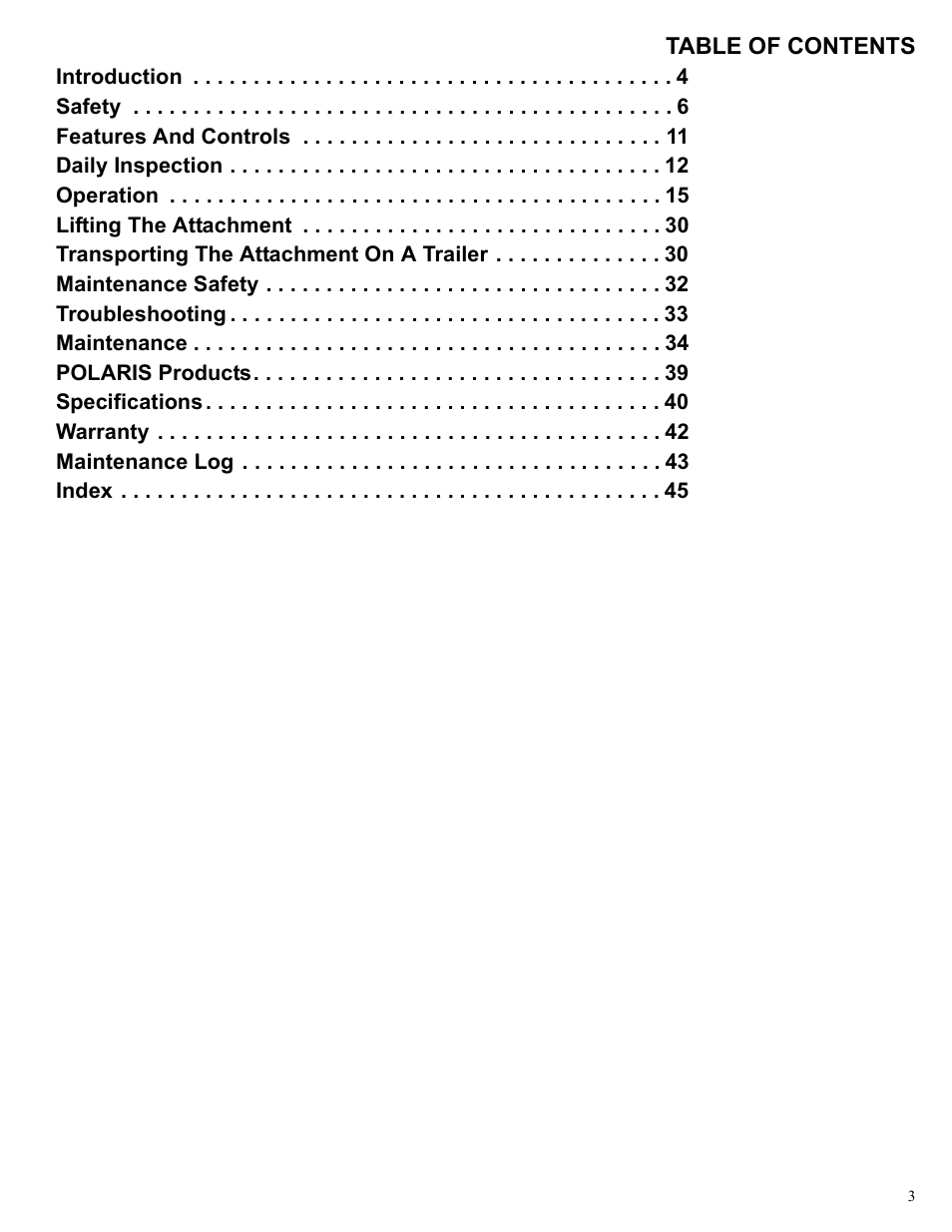 Polaris 2013 BRUTUS Accessory Mower User Manual | Page 4 / 47