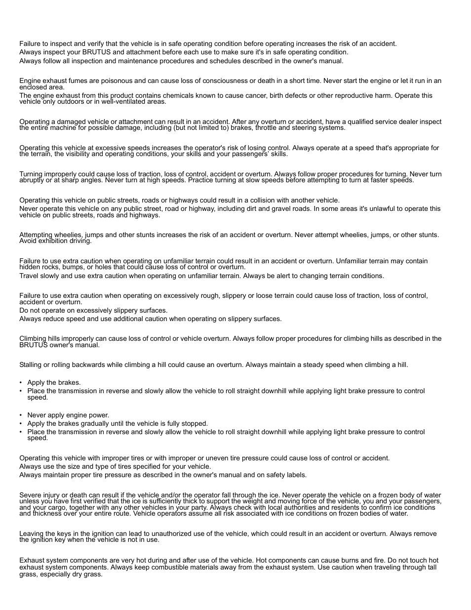 Safety | Polaris 2013 BRUTUS Accessory Snow Blade User Manual | Page 11 / 53