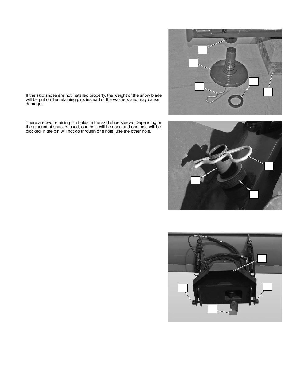 Initial setup, Daily inspection, Adjusting skid shoe height | Snow blade mounting frame | Polaris 2013 BRUTUS Accessory Snow Blade User Manual | Page 14 / 53