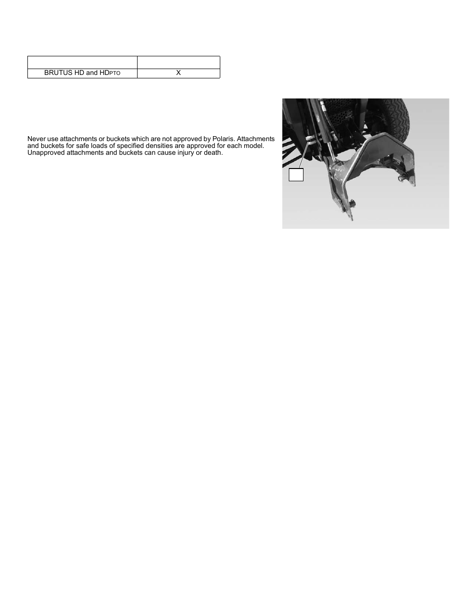 Operation, Approved utility vehicle models and requirements | Polaris 2013 BRUTUS Accessory Snow Blade User Manual | Page 16 / 53