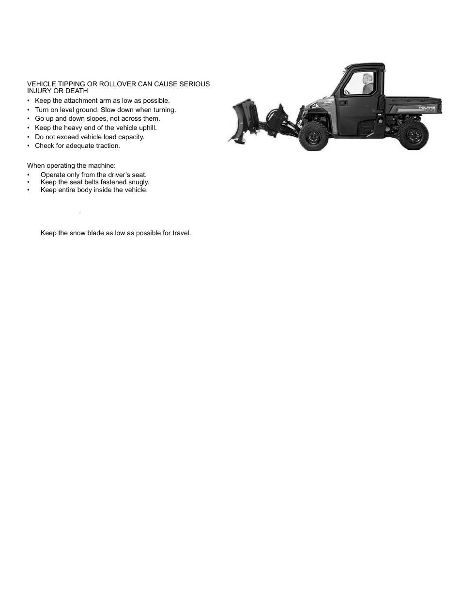 Operation | Polaris 2013 BRUTUS Accessory Snow Blade User Manual | Page 22 / 53