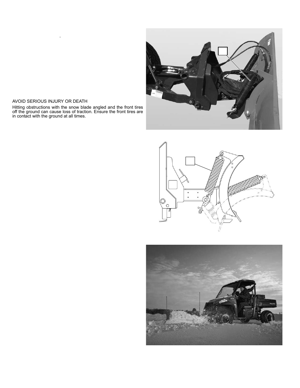 Operation, Operating the snow blade | Polaris 2013 BRUTUS Accessory Snow Blade User Manual | Page 23 / 53