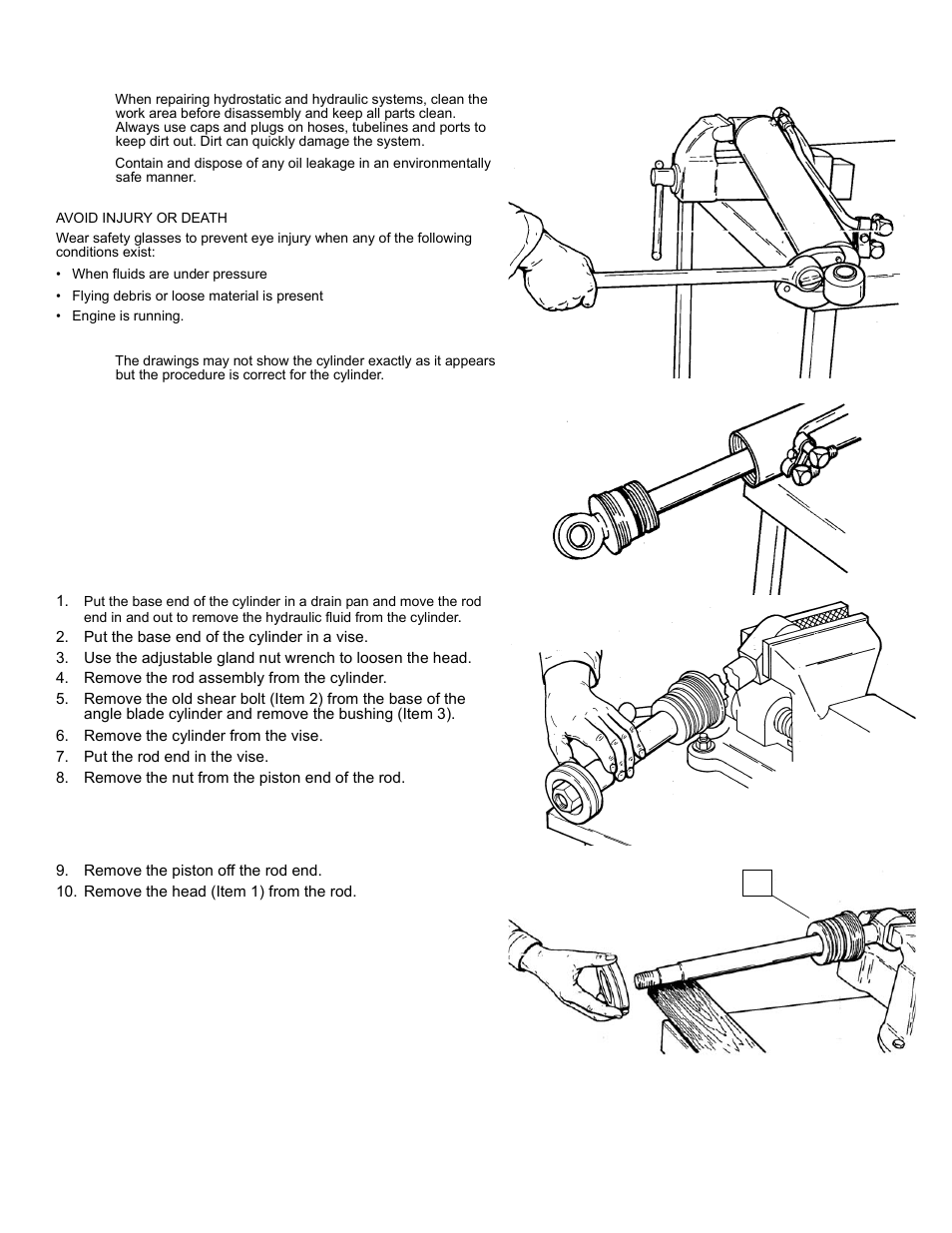 Maintenance, Hydraulic cylinder disassembly and assembly | Polaris 2013 BRUTUS Accessory Snow Blade User Manual | Page 36 / 53