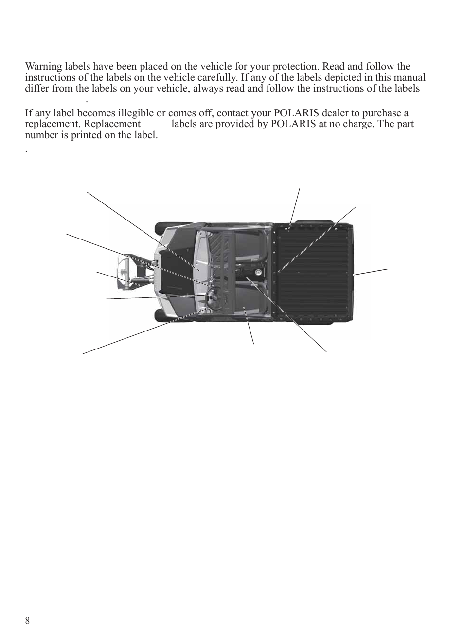 Safety, Safety and information labels | Polaris 2014 BRUTUS Owner's Manual User Manual | Page 10 / 136