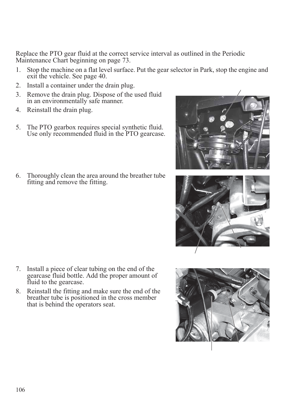 Maintenance, Pto gearbox (if applicable) | Polaris 2014 BRUTUS Owner's Manual User Manual | Page 108 / 136