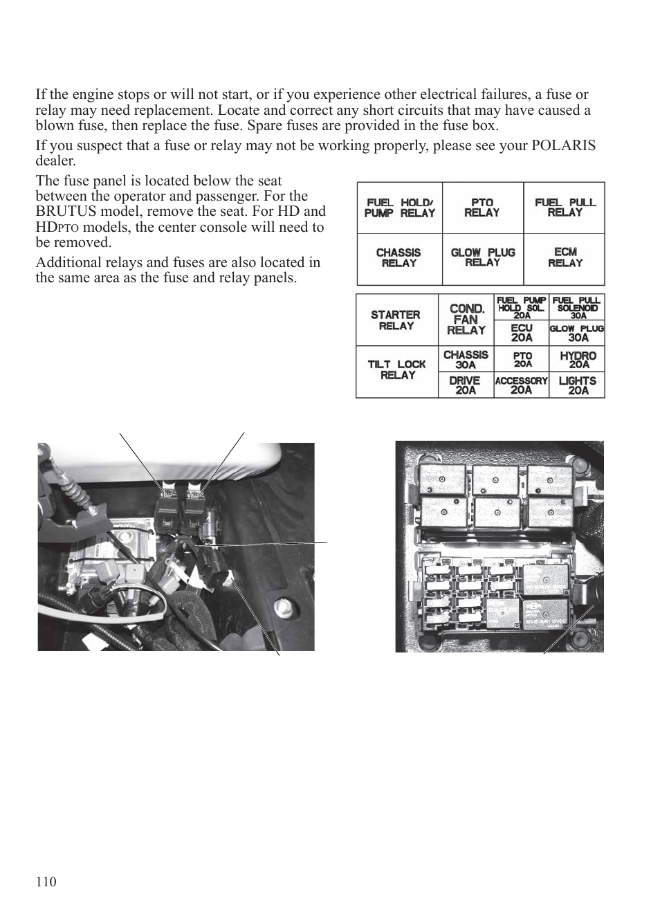 Maintenance, Fuses | Polaris 2014 BRUTUS Owner's Manual User Manual | Page 112 / 136