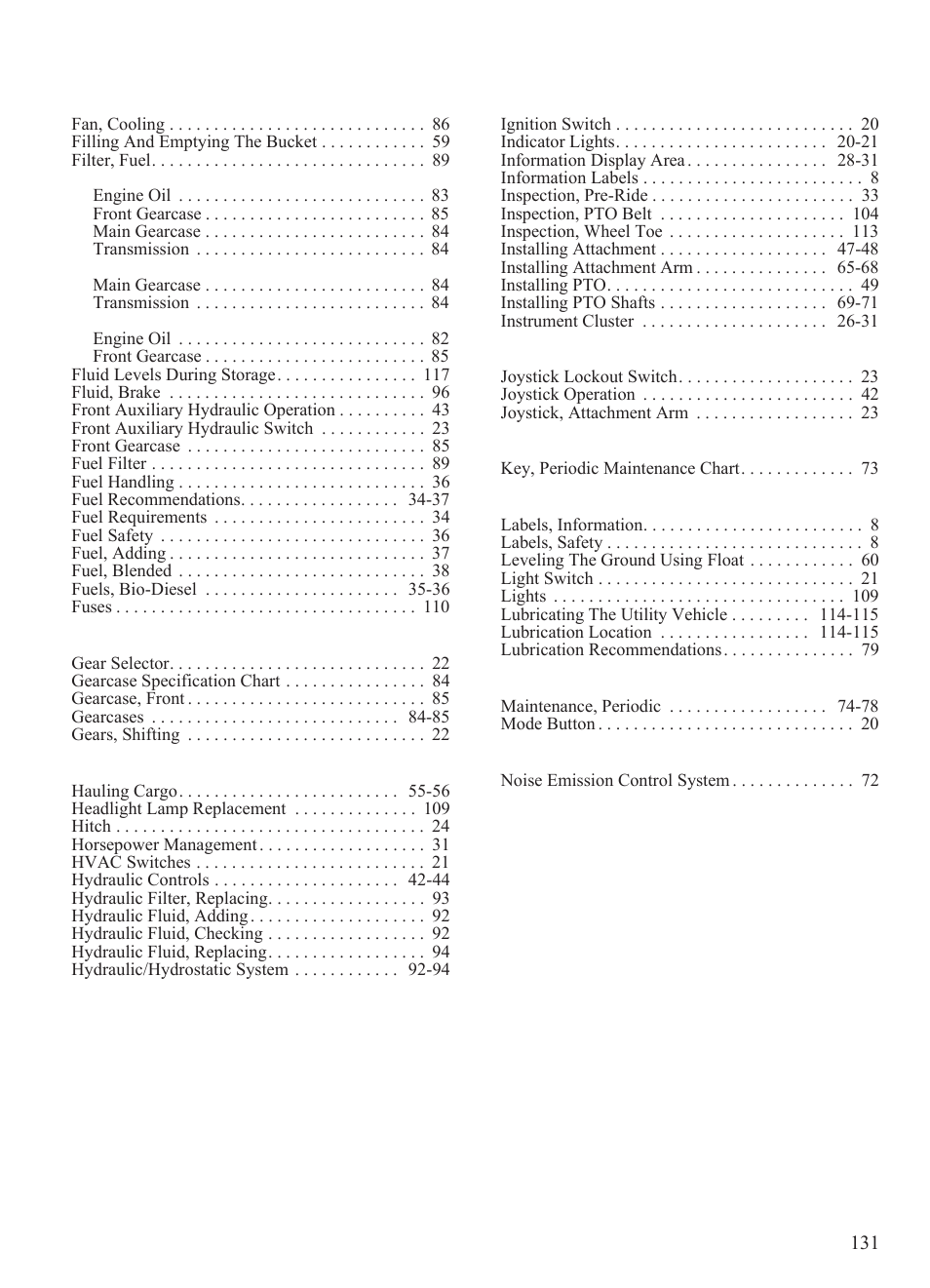 Index | Polaris 2014 BRUTUS Owner's Manual User Manual | Page 133 / 136