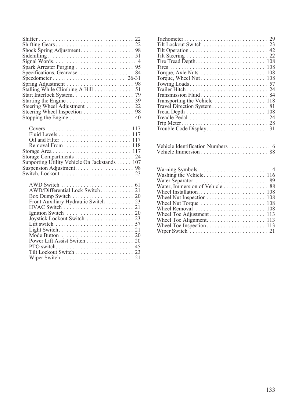Index | Polaris 2014 BRUTUS Owner's Manual User Manual | Page 135 / 136
