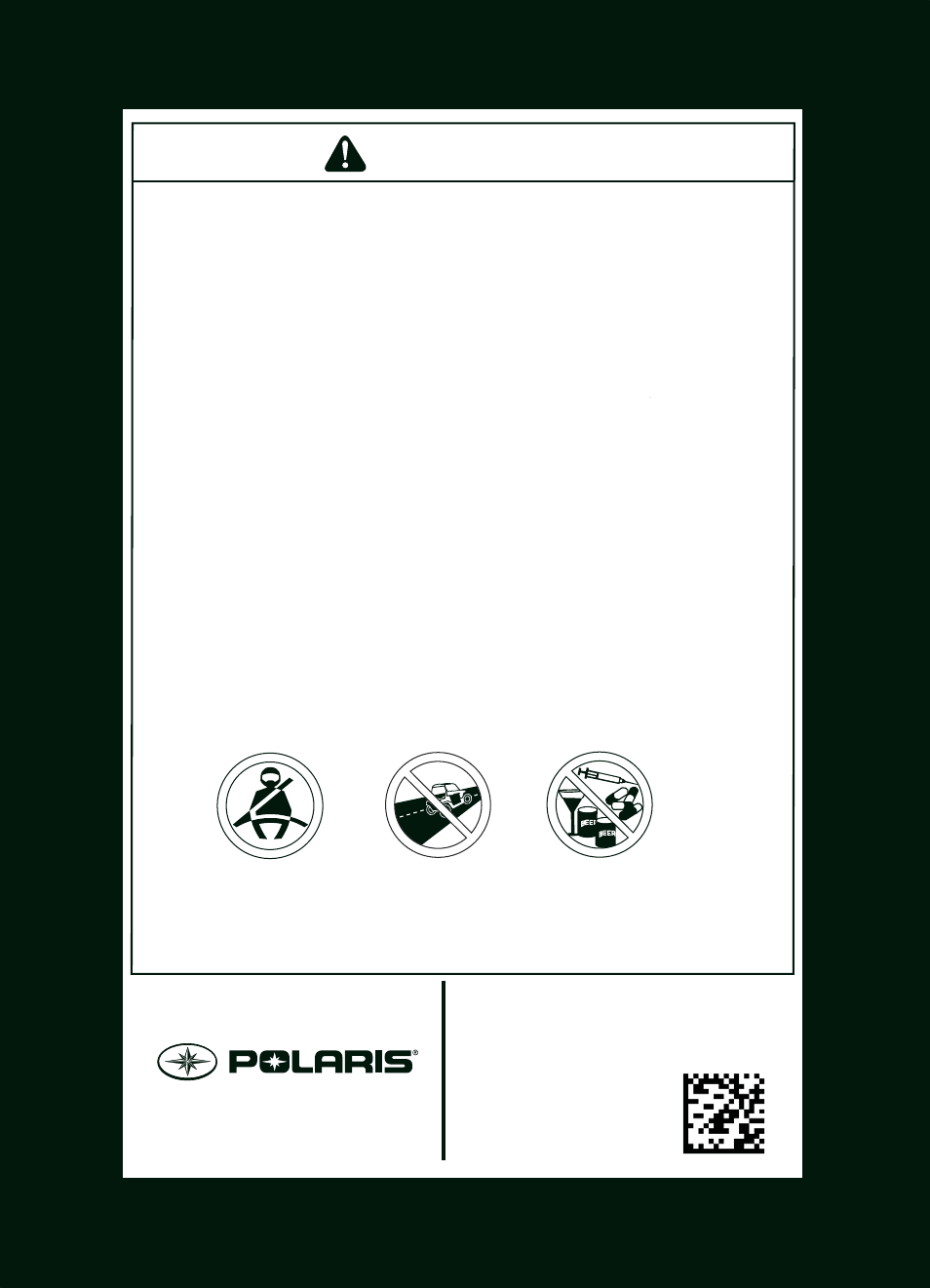 Warning | Polaris 2014 BRUTUS Owner's Manual User Manual | Page 136 / 136
