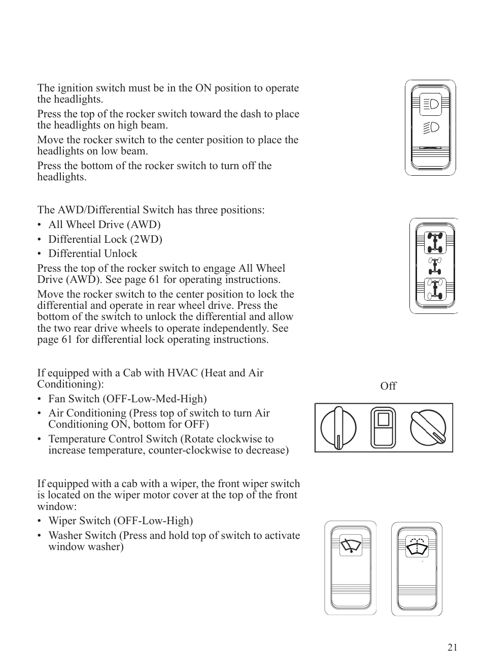 Features and controls, Switches and indicator lights | Polaris 2014 BRUTUS Owner's Manual User Manual | Page 23 / 136