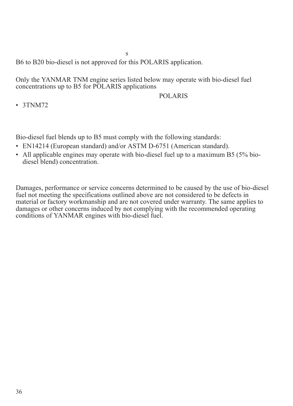 Operation, Fuel recommendations | Polaris 2014 BRUTUS Owner's Manual User Manual | Page 38 / 136