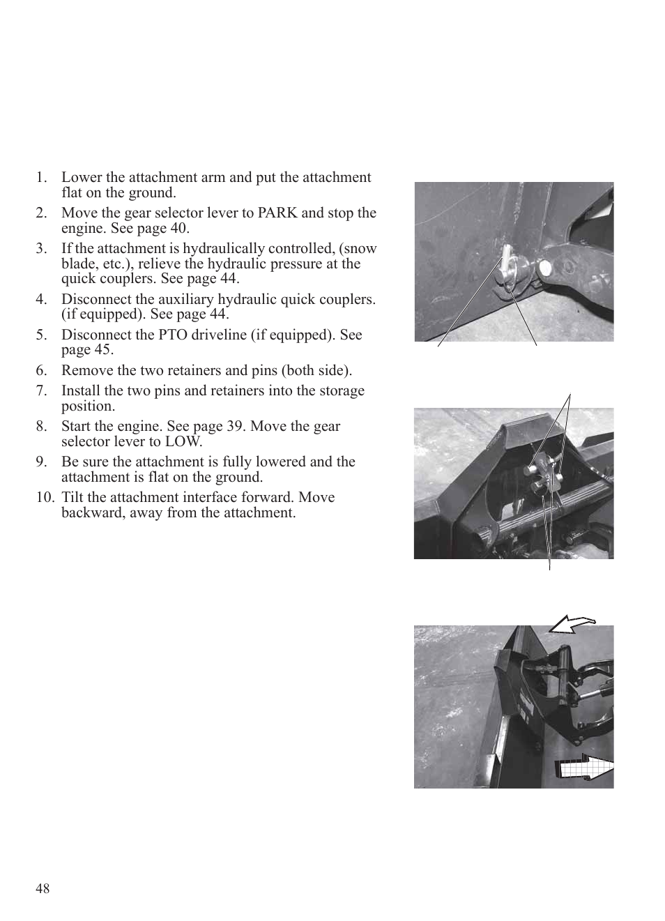 Operation, Attachments (models hd and hd | Polaris 2014 BRUTUS Owner's Manual User Manual | Page 50 / 136