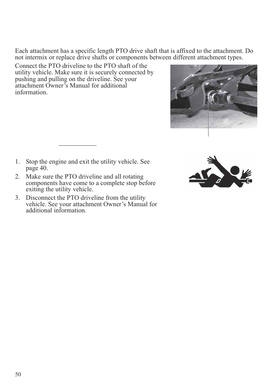 Operation, Power take-off (pto) (models hd | Polaris 2014 BRUTUS Owner's Manual User Manual | Page 52 / 136