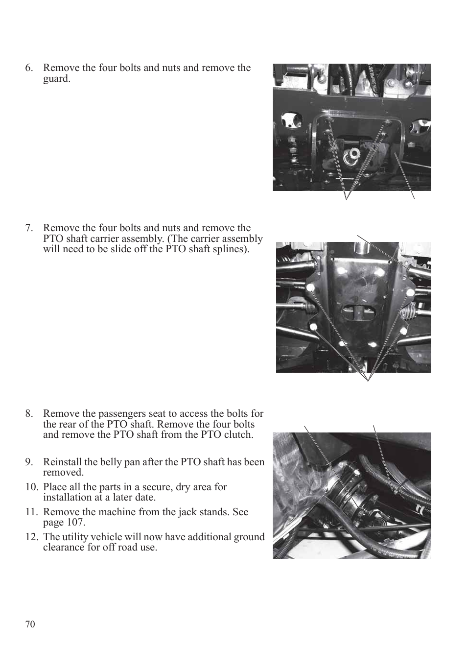 Pto system, Removing and installing pto shafts (models hd | Polaris 2014 BRUTUS Owner's Manual User Manual | Page 72 / 136