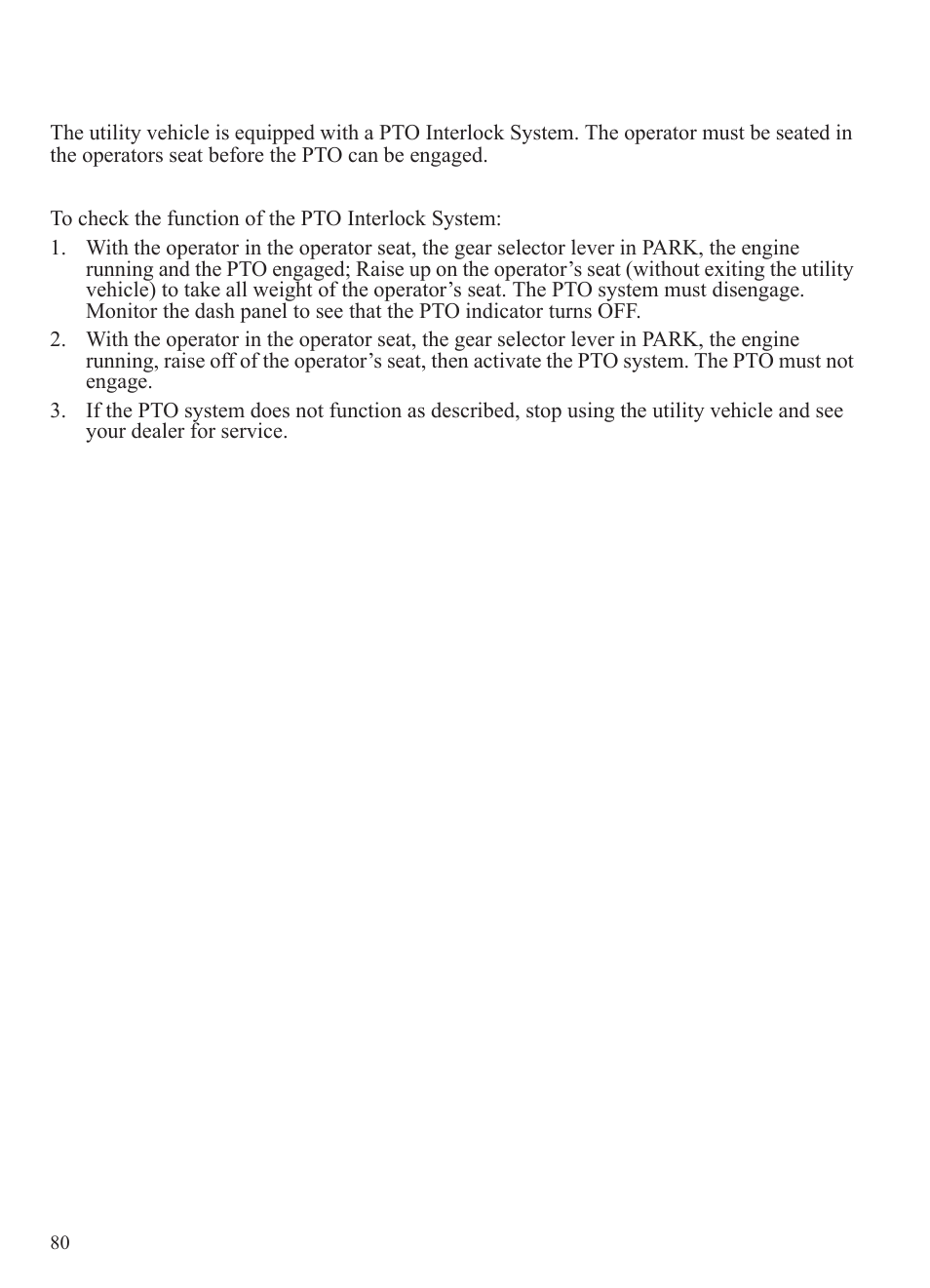Maintenance, Pto interlock system (model hd | Polaris 2014 BRUTUS Owner's Manual User Manual | Page 82 / 136