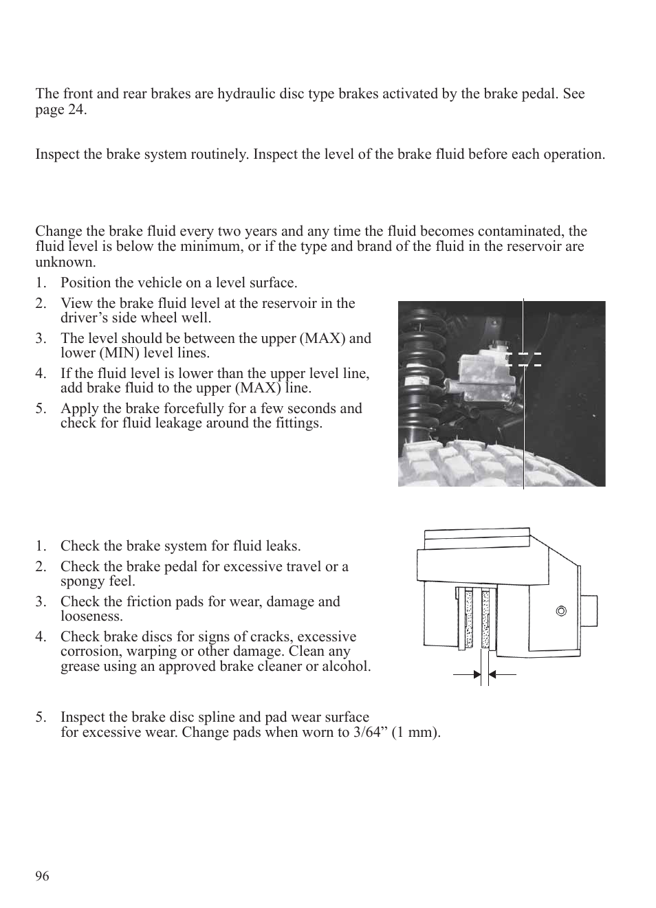 Maintenance, Brakes | Polaris 2014 BRUTUS Owner's Manual User Manual | Page 98 / 136