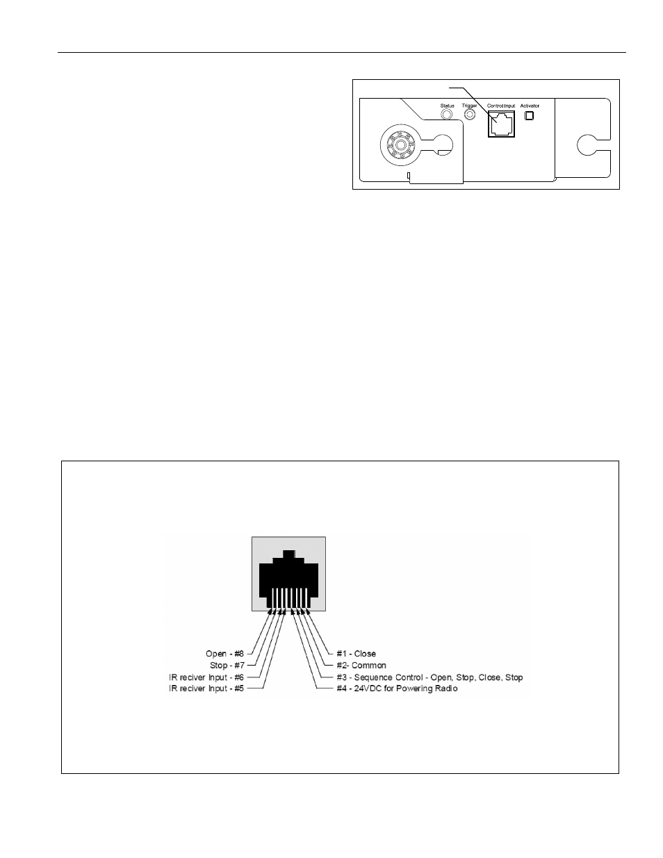 Control input on front of motor box | Chief Manufacturing CM6QH SERIES User Manual | Page 9 / 10