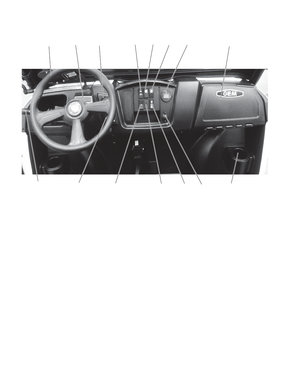 Features and controls, Console | Polaris 2015 GEM eM1400 LSV User Manual | Page 21 / 80