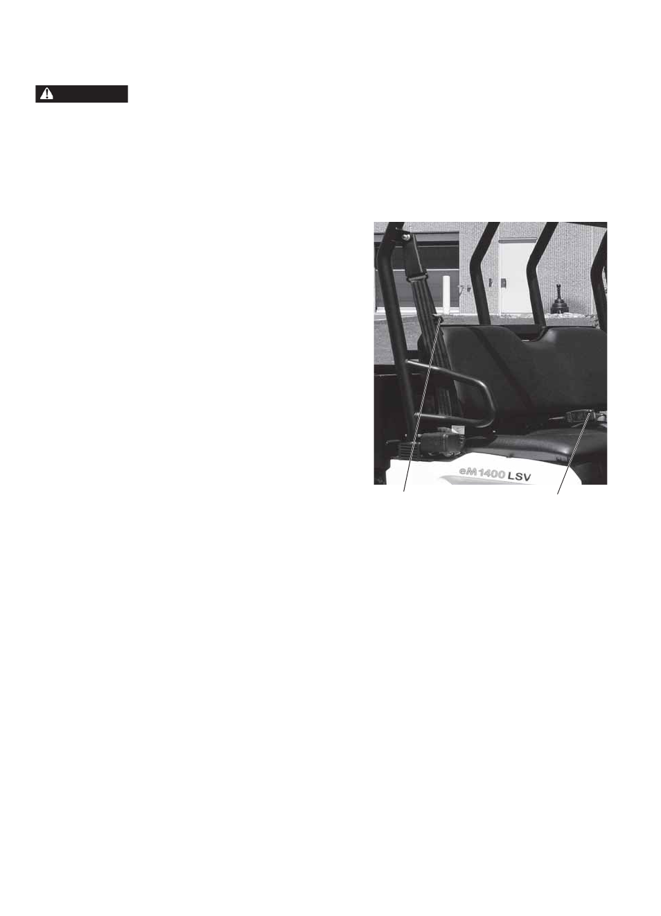Features and controls, Seat belts | Polaris 2015 GEM eM1400 LSV User Manual | Page 32 / 80