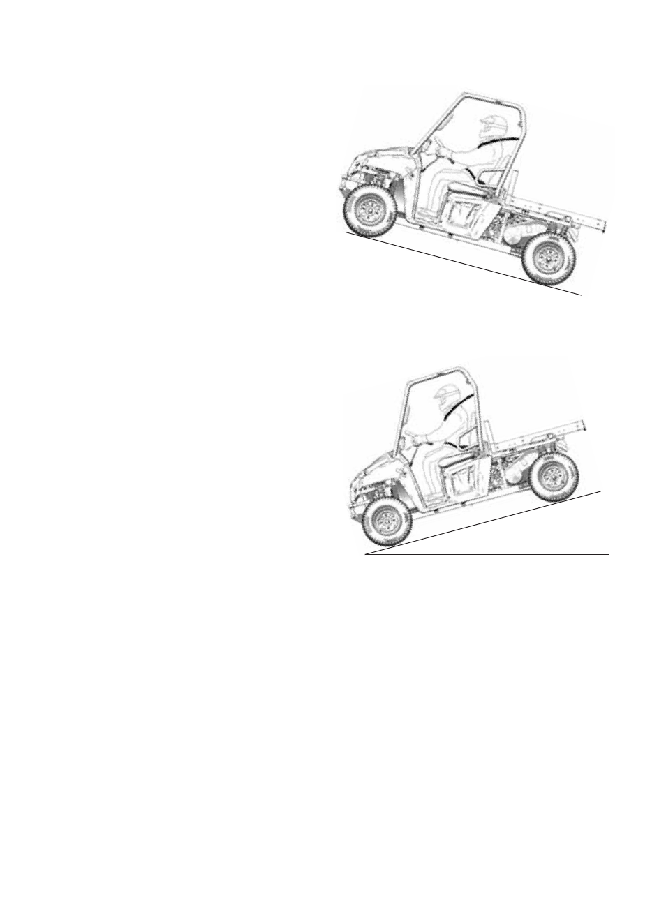 Operation, Driving uphill, Driving downhill | Polaris 2015 Polaris M1400 User Manual | Page 36 / 100