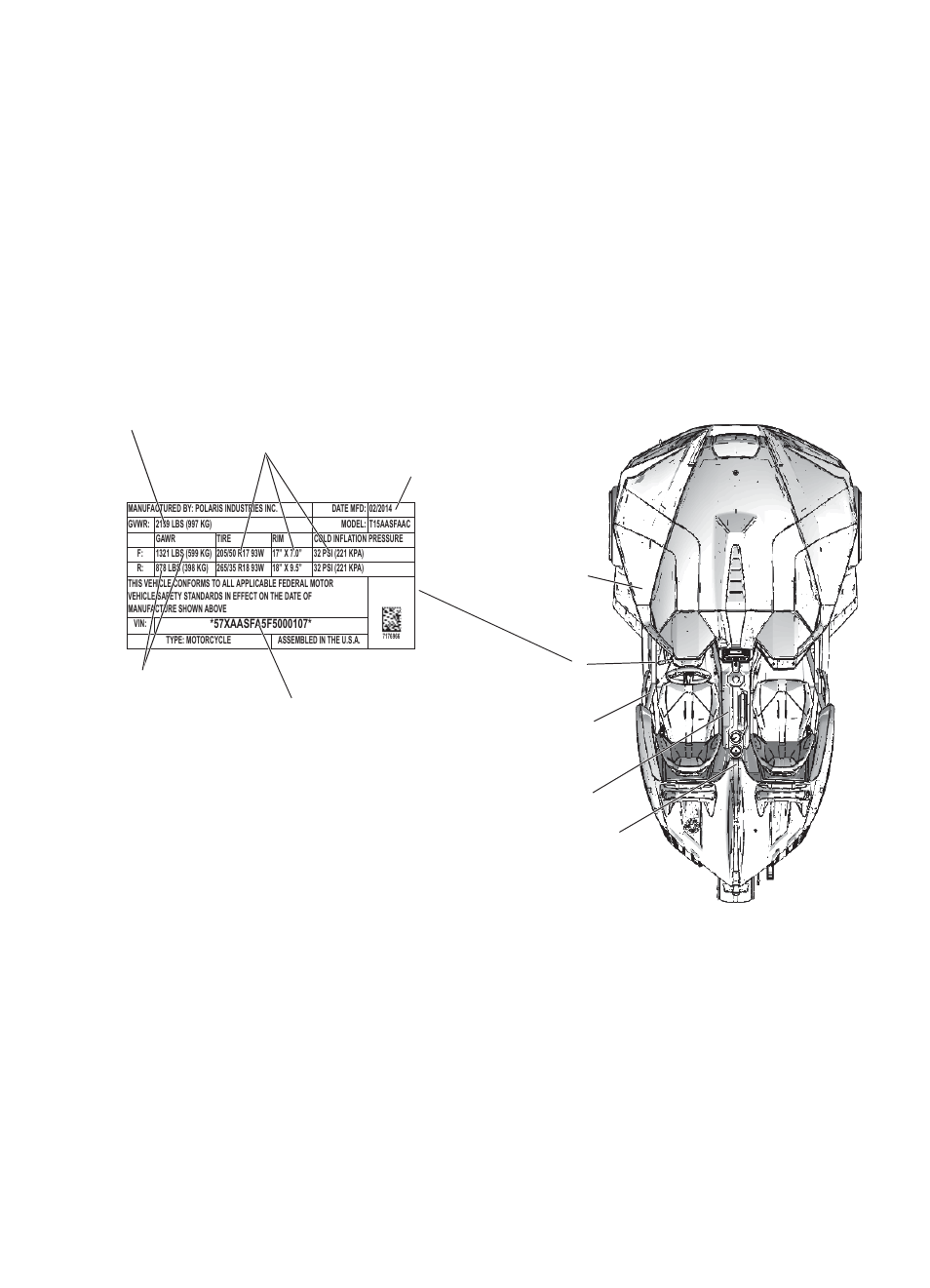 Safety, Safety and information labels, Cmvss 208 waiver | Polaris 2015 Slingshot User Manual | Page 17 / 136