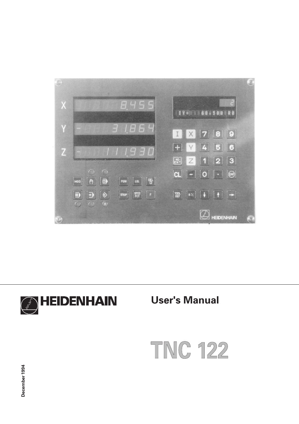 HEIDENHAIN TNC 122 User Manual User Manual | 63 pages