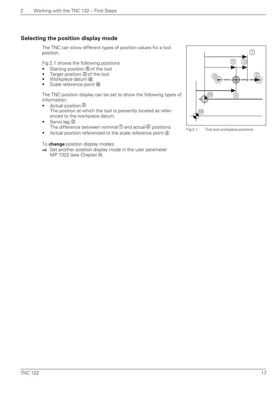 Selecting the position display mode | HEIDENHAIN TNC 122 User Manual User Manual | Page 17 / 63