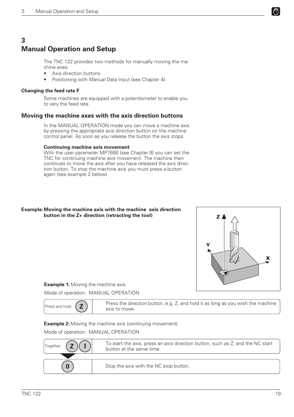 Manual operation and setup | HEIDENHAIN TNC 122 User Manual User Manual | Page 19 / 63