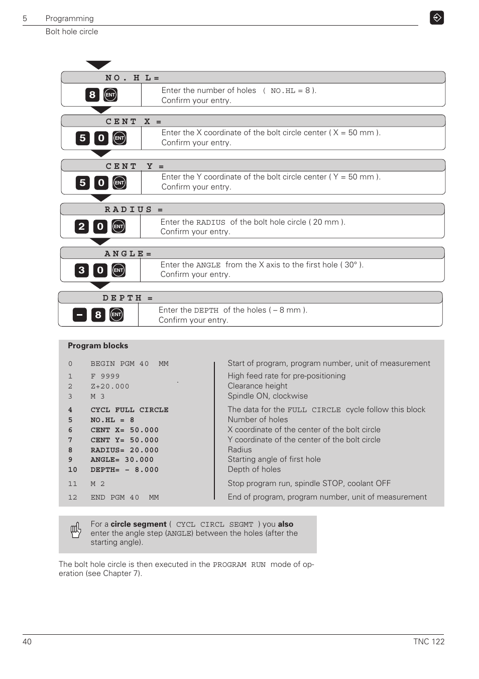 HEIDENHAIN TNC 122 User Manual User Manual | Page 40 / 63