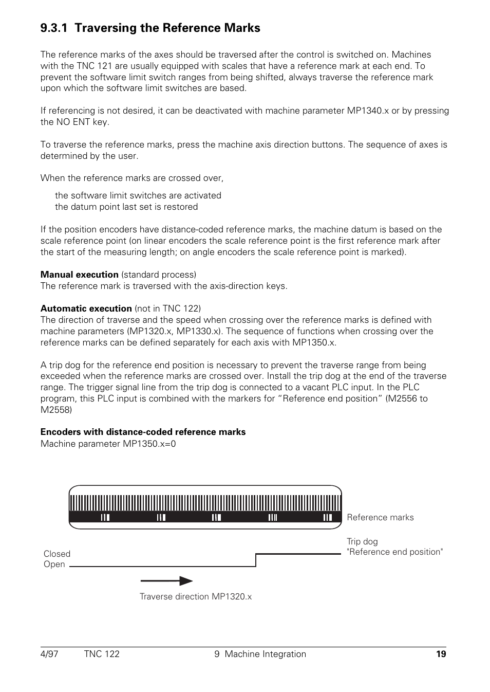 1 traversing the reference marks | HEIDENHAIN TNC 122 Technical Manual User Manual | Page 20 / 70