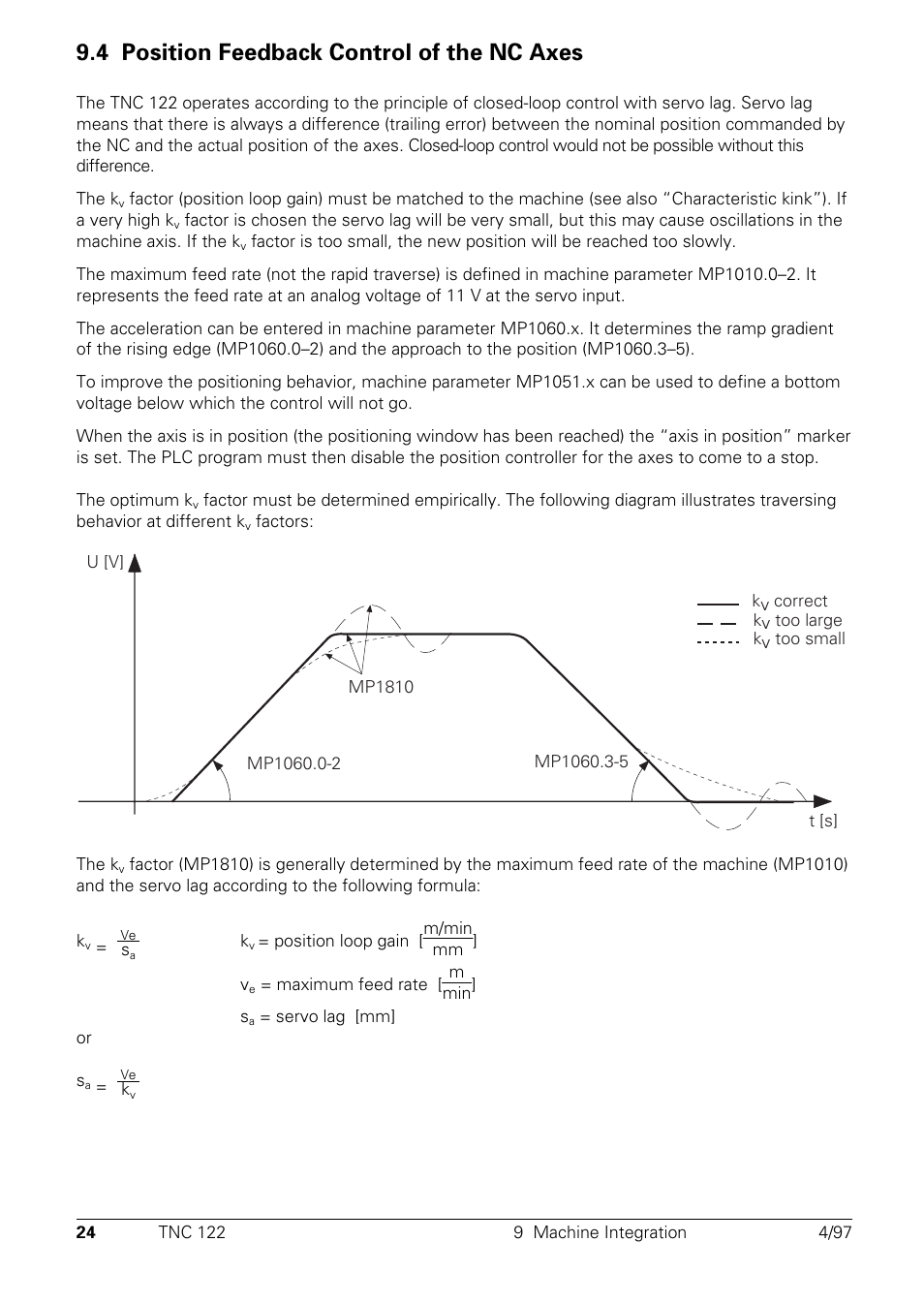 Position feedback control of the nc axes, 4 position feedback control of the nc axes | HEIDENHAIN TNC 122 Technical Manual User Manual | Page 25 / 70
