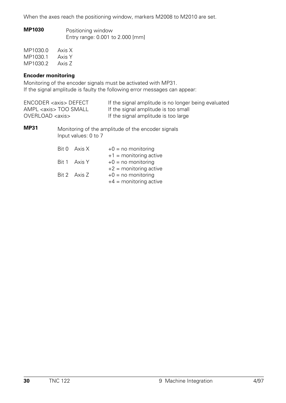 HEIDENHAIN TNC 122 Technical Manual User Manual | Page 31 / 70