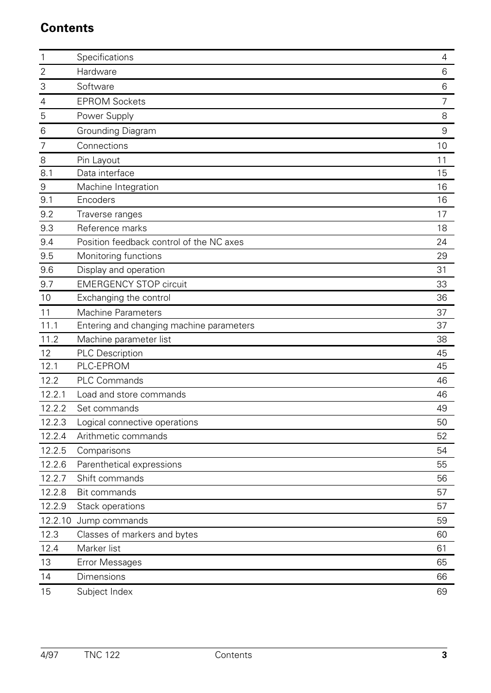 HEIDENHAIN TNC 122 Technical Manual User Manual | Page 4 / 70