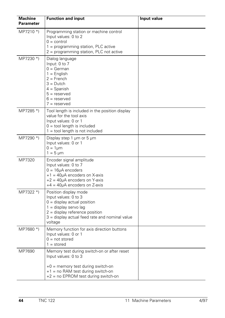 HEIDENHAIN TNC 122 Technical Manual User Manual | Page 45 / 70