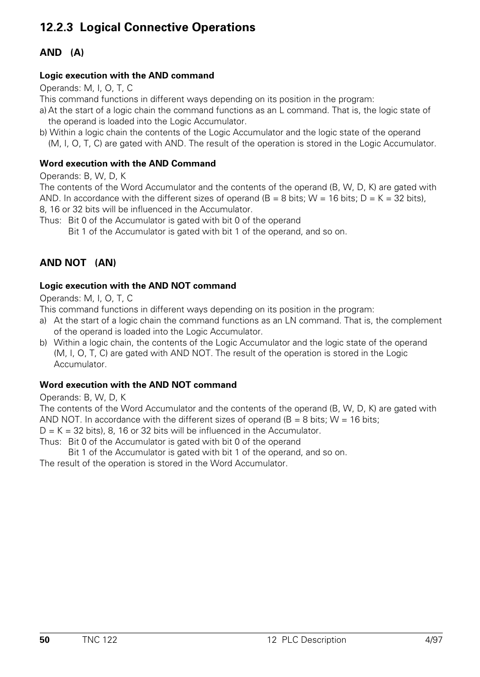 Logical connective operations, 3 logical connective operations | HEIDENHAIN TNC 122 Technical Manual User Manual | Page 51 / 70